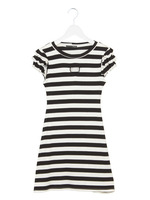 ハートくり抜きボーダーワンピ