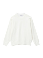 編み地切り替えドロップショルダーニット