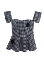 gingham heart tops