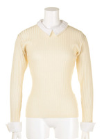 襟カフスリブニット