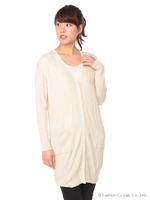 編地変化柄ロングカーディガン