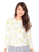 フラワープリントスウェットトップス