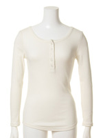 ヘンリーネックリブトップス