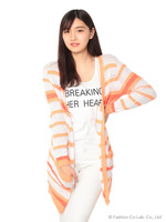 ロゴタンクトップ＋ボーダーカーディガンSet