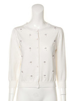 12Gフロントビジュークルーネックショートカーディガン/ローズピンク