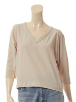 2WAYジョーゼットVネックトップ/IVORY