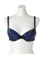 ANTIGEL(アンティジェル) レース柄 厚底モールドブラ/ブルー系(192)