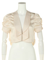 Apuweiser Luxe ラッフル衿ボレロジャケット/ベージュ