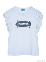 HELLO ロゴフリルTシャツ/ブルー
