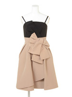 JUSGLITTY Luxe フレアリボンベアワンピース/ブラック