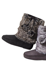 PJ/ポンポンファーブーツ/ブラック