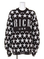 Star Highneck Knit Crew/BLACK