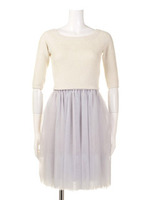 [2014AW MOOK限定]クロップドニットコンビチュールスカート/NVY