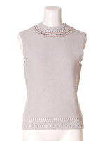 [L.B CANDY STOCK]襟ぐりビジューニット/NVY