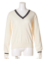 [L.B DAILY STOCK]カシミア混ラインニットプルオーバー/YEL