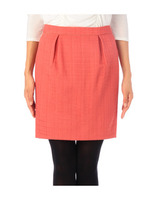 [L]ウィンドウペンチェックスカート/ピンク系(073)