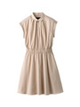 [L]ウエスト切り替えワンピース/ベージュ系(052)