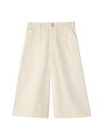 [L]クロップドフレアパンツ/ベージュ(052)