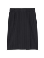 [L]チョークストライプスカート/ネイビー(393)