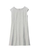 [L]フレンチスリーブハイウエストワンピース/グレー系(011)