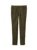 [L]千鳥チェックコーデュロイパンツ/ダークオリーブ(129)