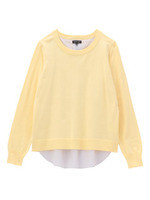 [S]バックシャン切り替えニット/ブルー系(092)