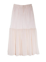 satin×chiffon　longskirt/pink