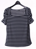 【2ndline】スクエアネックボーダーカットソートップスCL−0534／GL−3882/GY