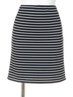 【BED&BREAKFAST】Ponte Stripe Skirt/BLACKmix