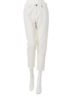 【CASUAL】カットオフルーズストレートデニムパンツ/ブルー