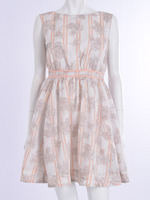 【DUO】 フラワーストライプOP/ラベンダー