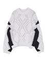 【ELDER】cross color透かしknit TOP/WHT