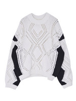 【ELDER】cross color透かしknit TOP/WHT
