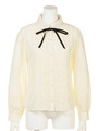 【Fi.n.t】スカラップヒートカット使い長袖ブラウス/OFFWHITE