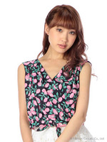 【JugeETTA】カシュクール前結びニット/ネイビー