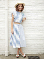 【KiiRA】MIMOLLET SKIRT/BORDER