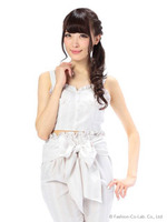 【LIZLISA】ビスチェ風ストライプトップス/ベージュ