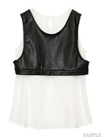 【NINE】フェイクレザーセットTOPS/BK×オフシロ