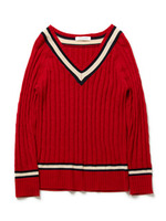 【NUMBER　STANDARD】チルデンニットプルオーバー/レッド