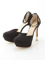 【R&E】サテンセパレートピンヒールパンプス/ベージュ