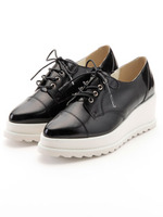 【R&E】白厚底ストレートチップレースアップシューズ/ホワイト