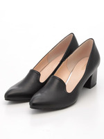 【REZOY】LOW太ヒールローファーパンプス/ホワイト