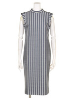 【ROSE BUD】SLEEVE-LESS I-LINE LONG DRESS/NAVY