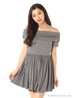 【dazzlin】カットソーオフショルワンピース/グレー
