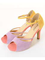 【glifeed】マルチカラーストラップサンダル/パープル