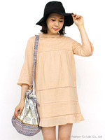 【mystic】ピンタック袖フリルワンピース/OFF