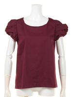 【メロディー洋子さん着用】袖ボリュームブラウス/ブラウン