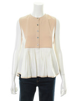 リップル切替フレアノースリーブ/ベージュ