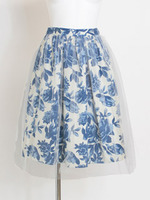 【宮田聡子さんカタログ着用】オーバーチュールフラワースカート/ブラック