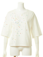 きれいめ天竺ビジューTee/NVY